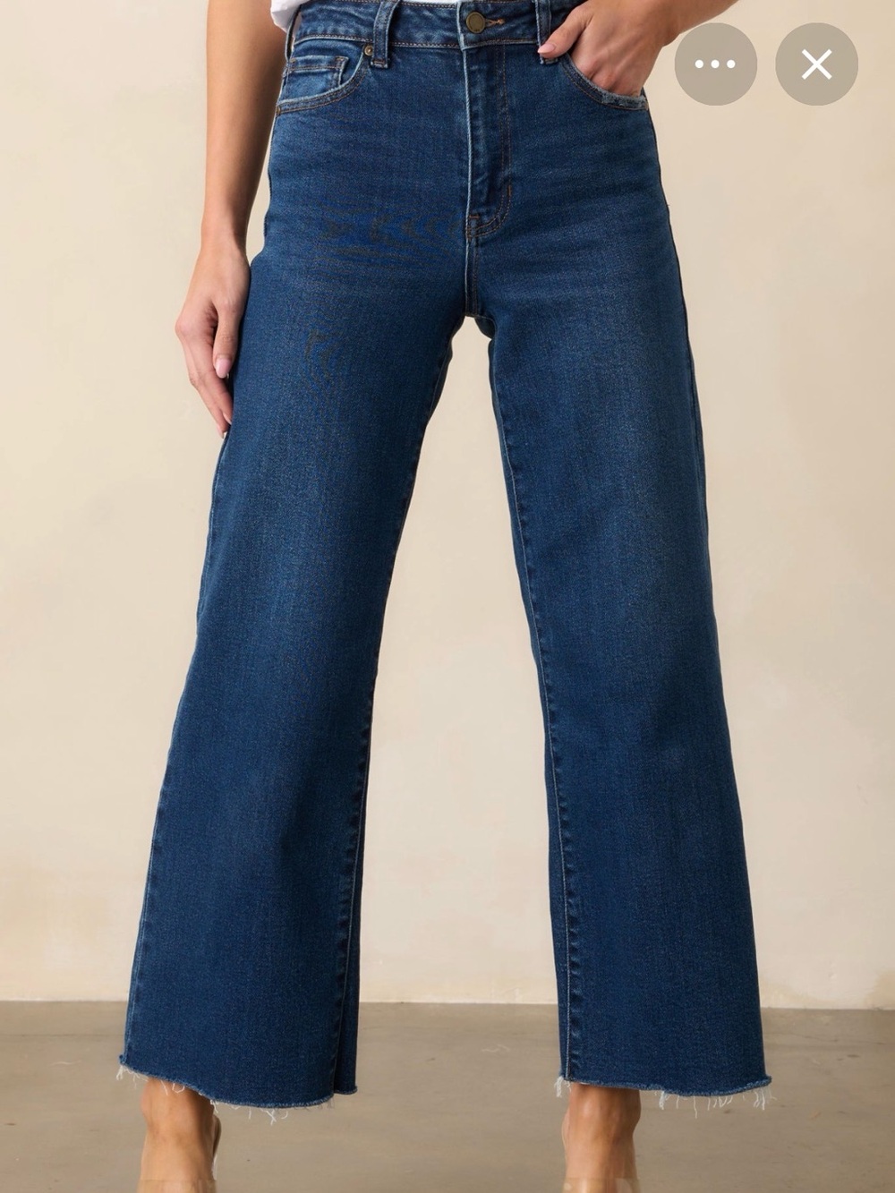 Gap high rise wide leg jeans 26 short petite raw hem very light weight